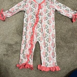 Festive Pink Santa Kids Bodysuit